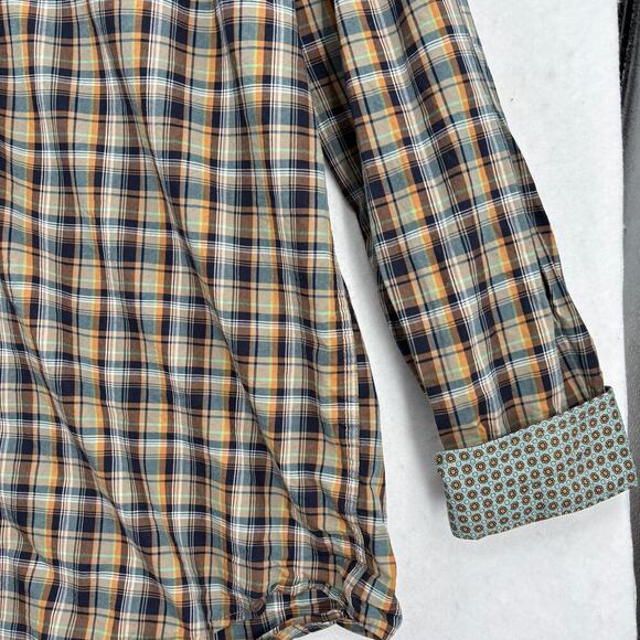 Cinch Mens Button Down Shirt Size XXL Brown Plaid Western Cowboy Contrast Cuff - Picture 10 of 14